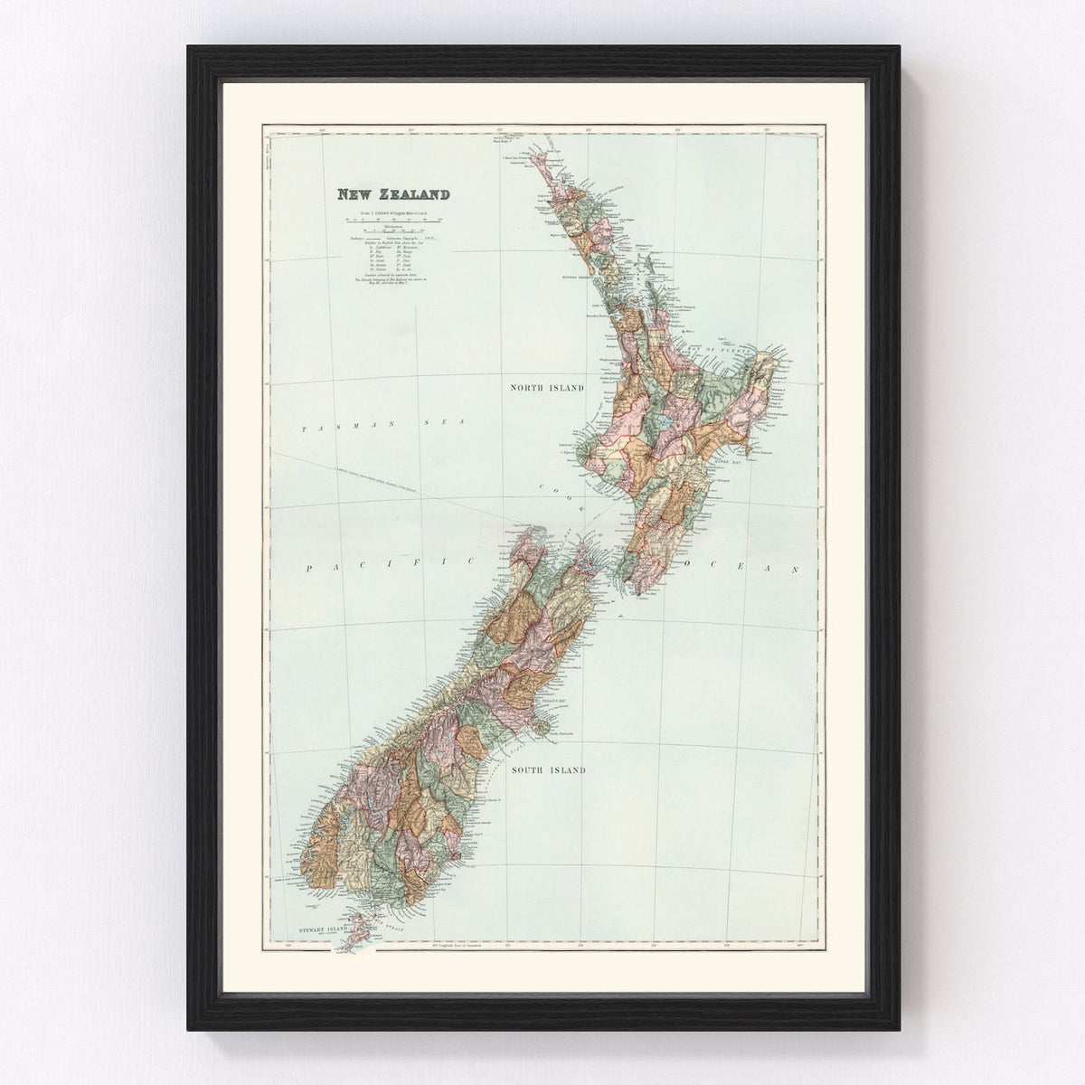 New Zealand Vintage Map 1904