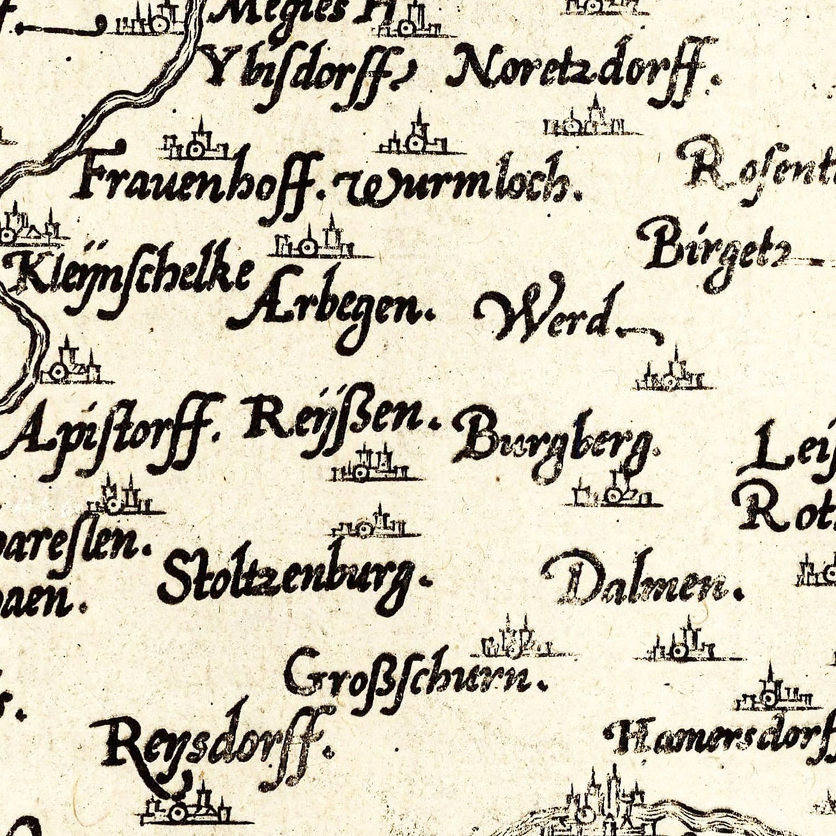 Restored historic details from the 1608 country map of County