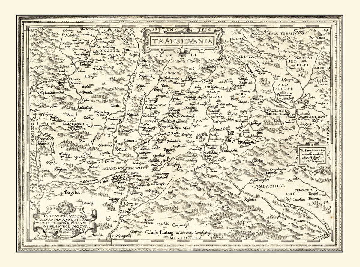 Preview of Vintage Map of Transylvania 1665