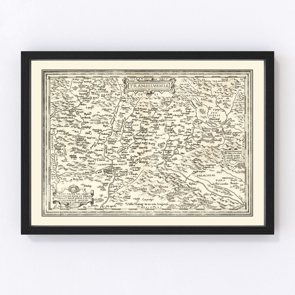Romania Vintage Map 1608
