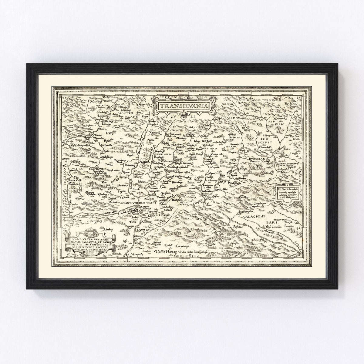 Romania Vintage Map 1608