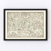 Romania Vintage Map 1608