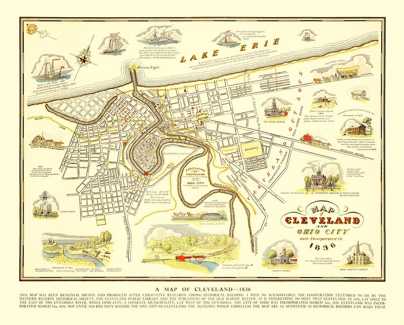Size comparison using Vintage Map of Cleveland, Ohio 1937