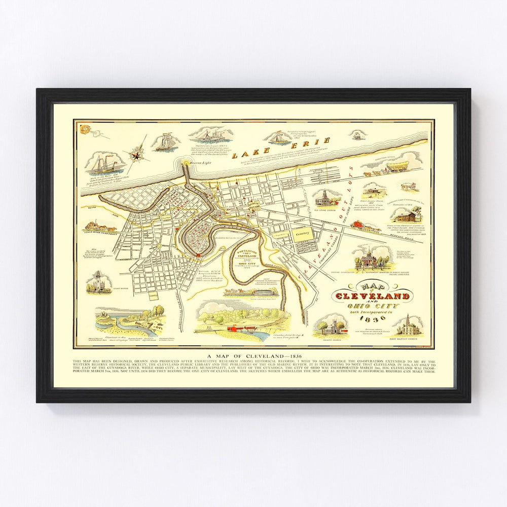 Cleveland Vintage Map 1937