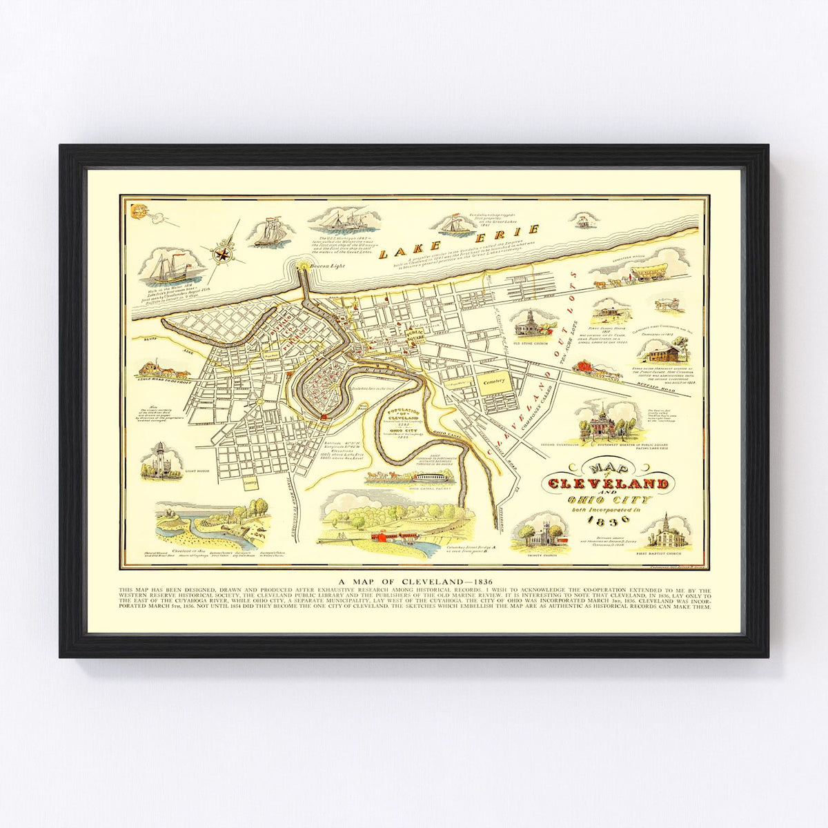 Cleveland Vintage Map 1937