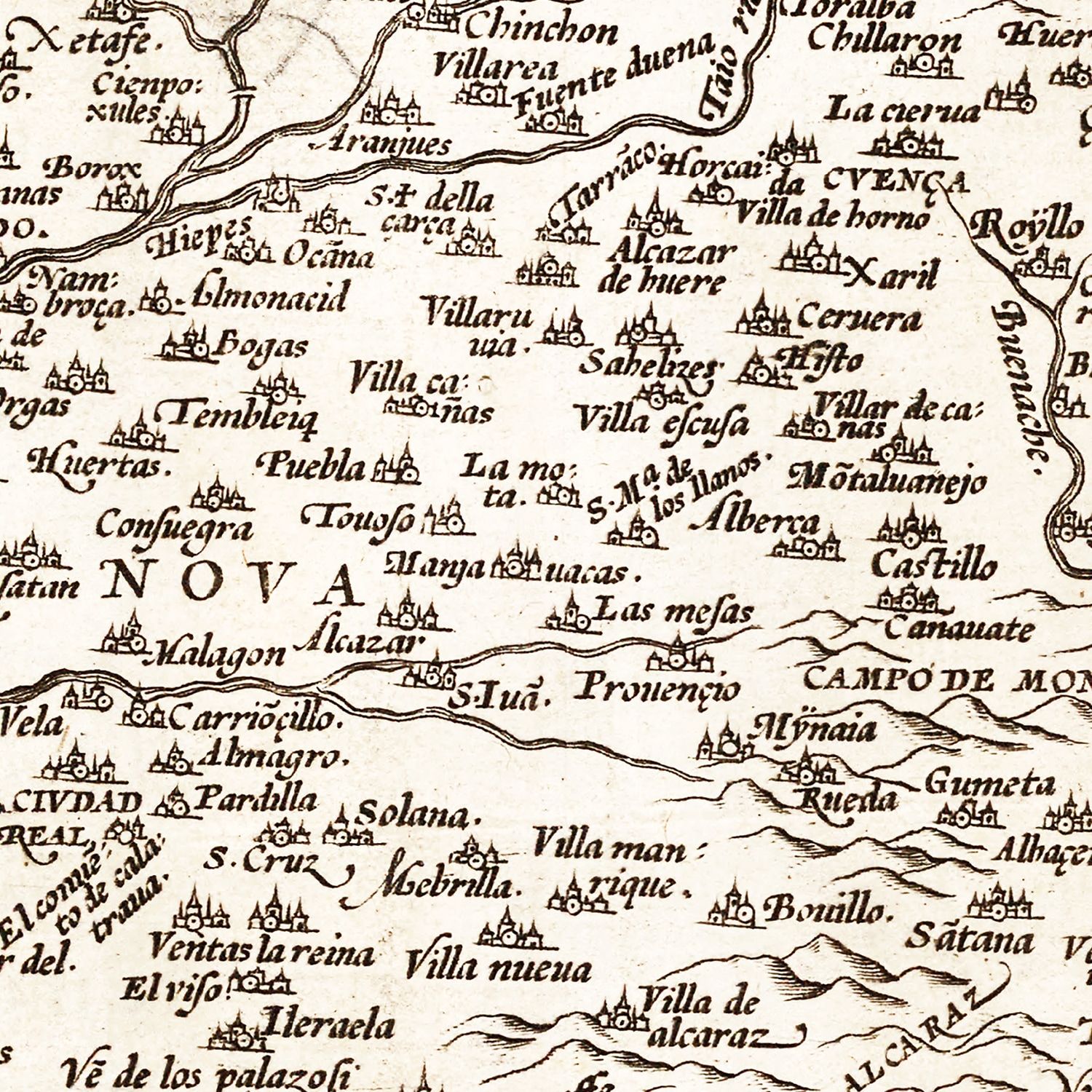 Restored historic details from the 1570 country map of County
