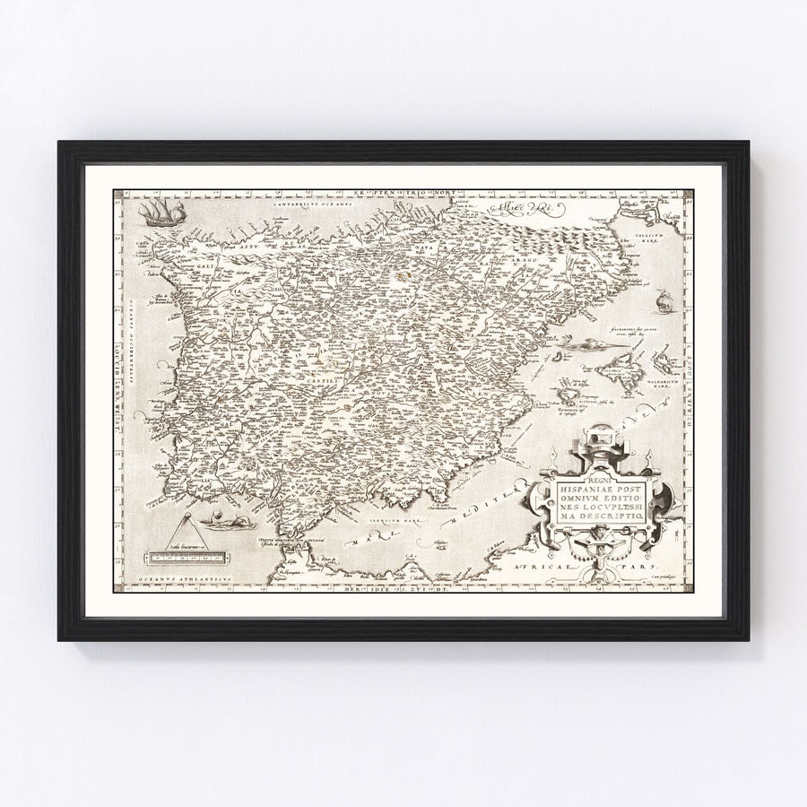 Vintage Map of Portugal 1570