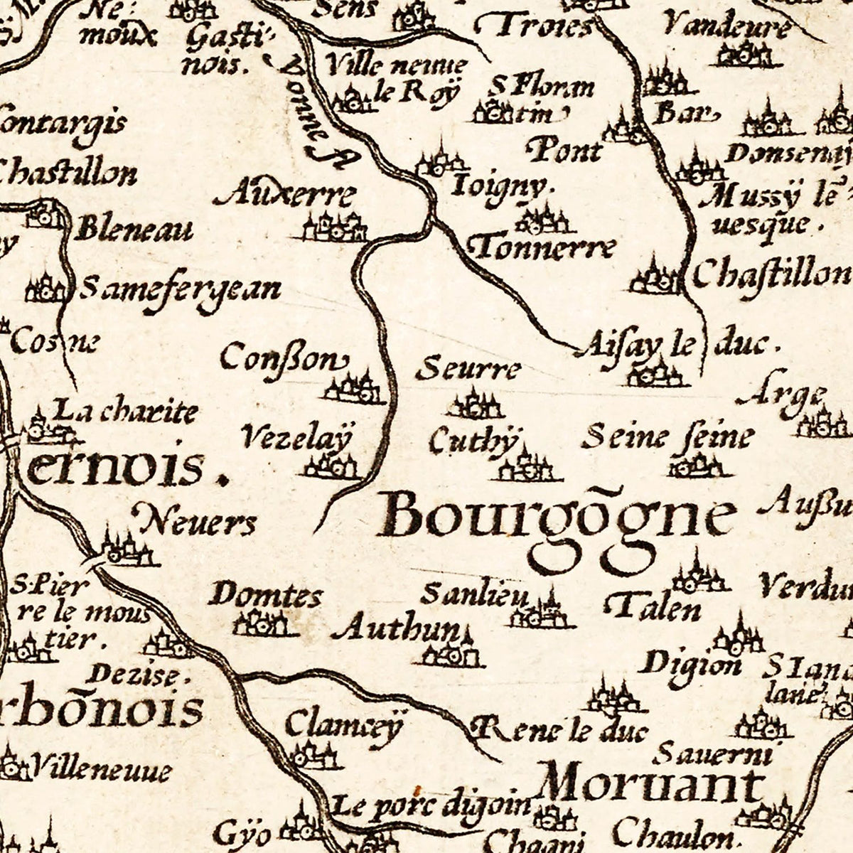 Restored historic details from the 1570 country map of County