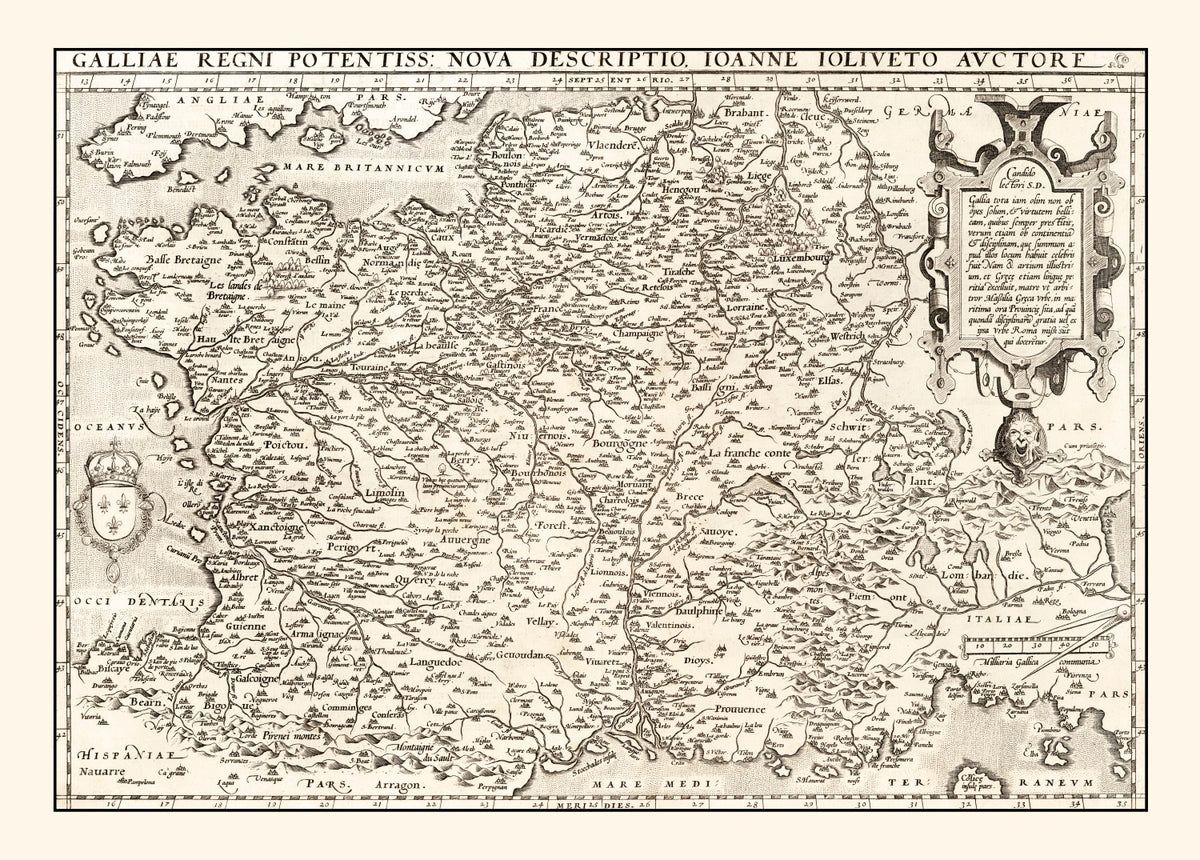 Preview of Vintage Map of France 1570