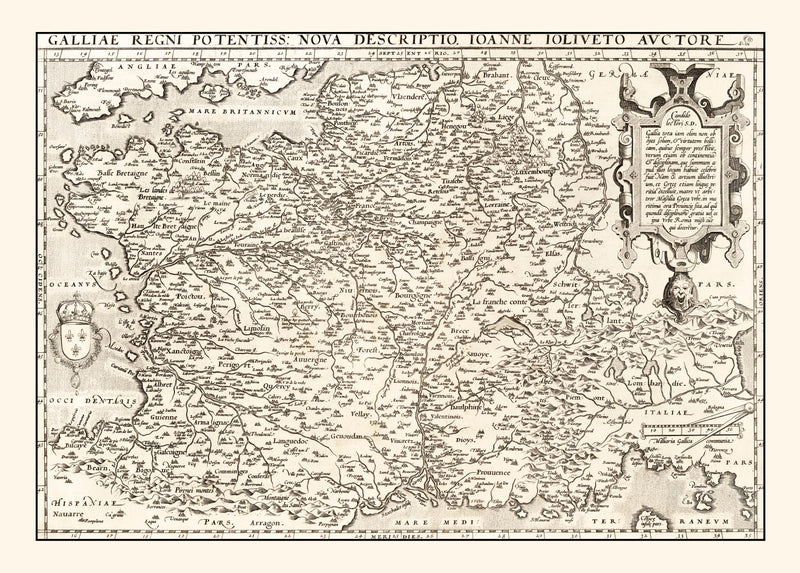 Size comparison using Vintage Map of France 1570