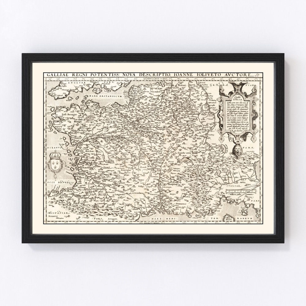 France Vintage Map 1570