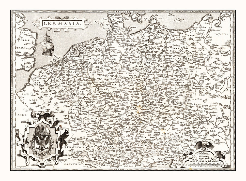 Vintage Map of Germania 1570 print style example