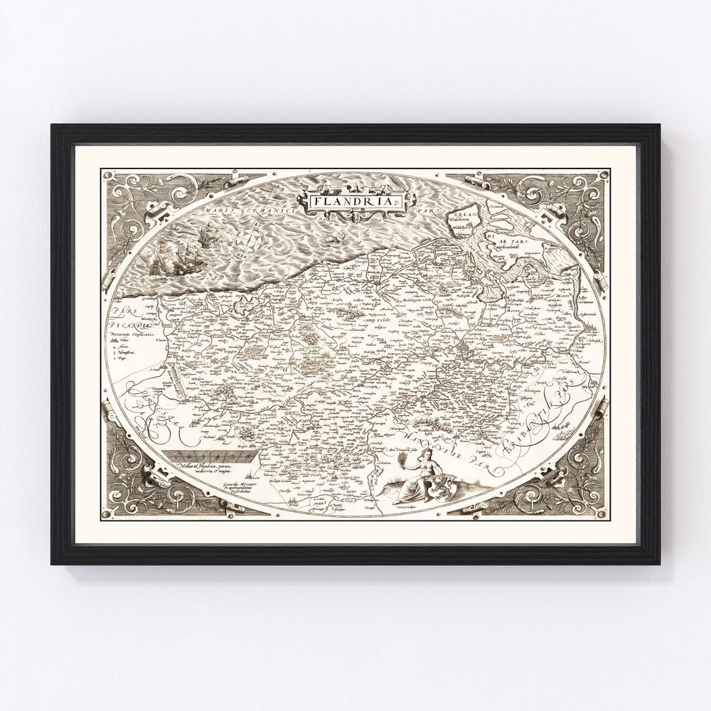 Belgium Vintage Map 1570