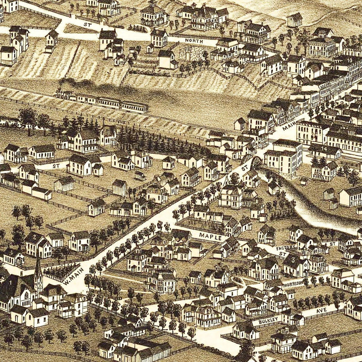 Restored historic details from the 1886 city map of Granville, New York