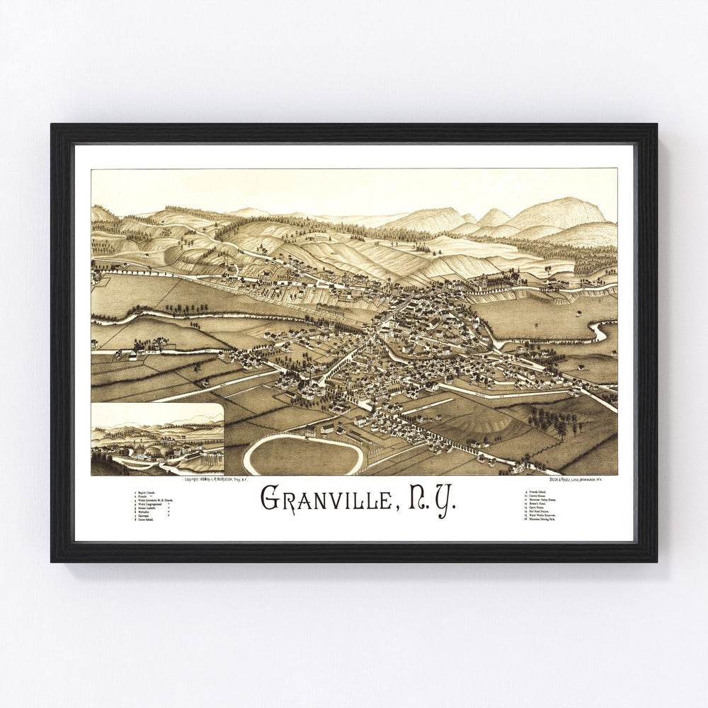 Granville Vintage Map 1886