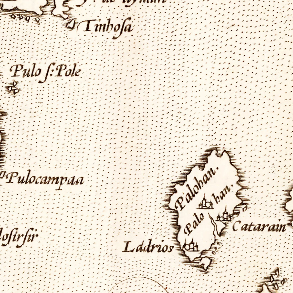 Restored historic details from the 1570 country map of County