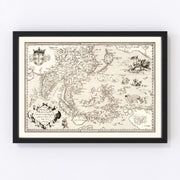 India, Japan, China, Indonesia Vintage Map 1570