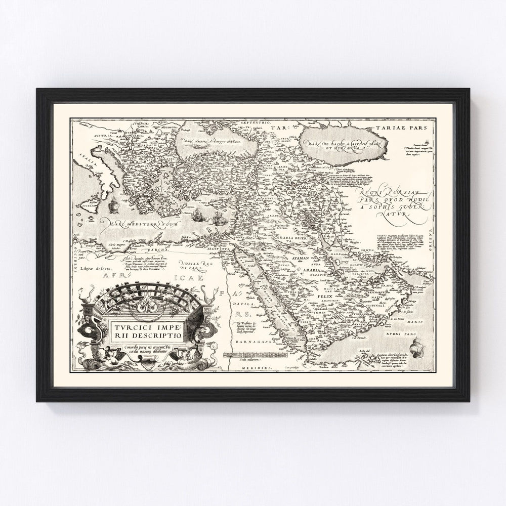 Turkish Empire Vintage Map 1570