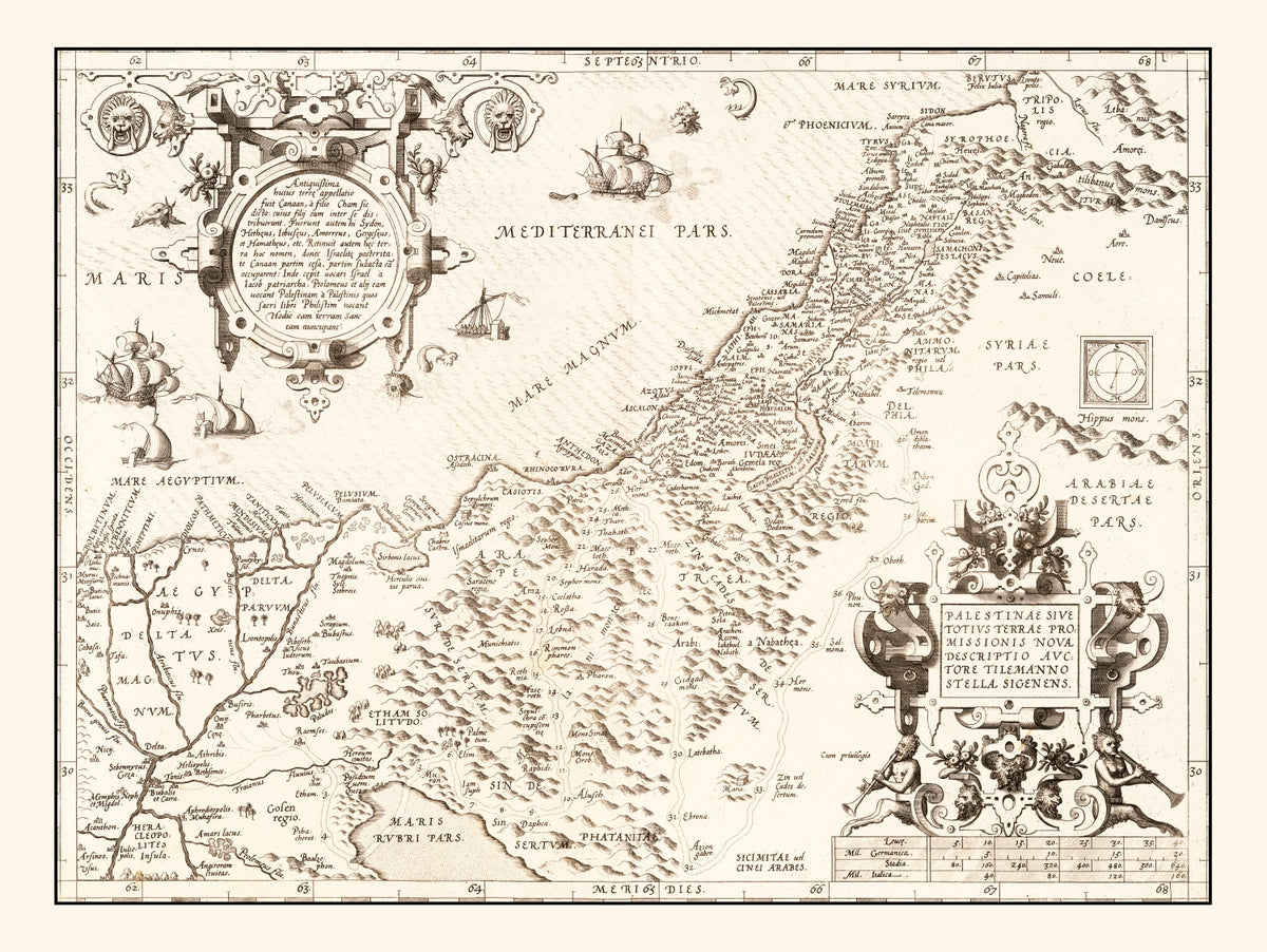 Preview of Vintage Map of The Holy Lands, 1570