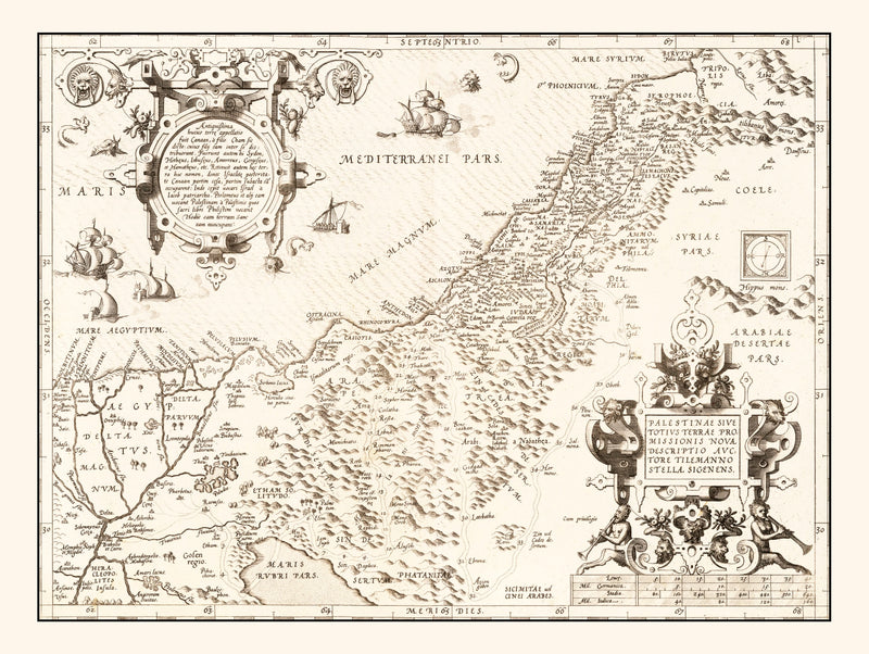 Size comparison using Vintage Map of The Holy Lands, 1570