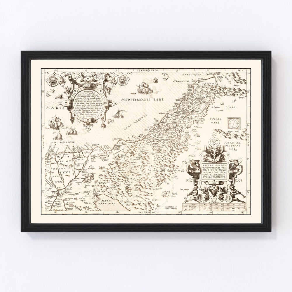 The Holy Lands Vintage Map 1570