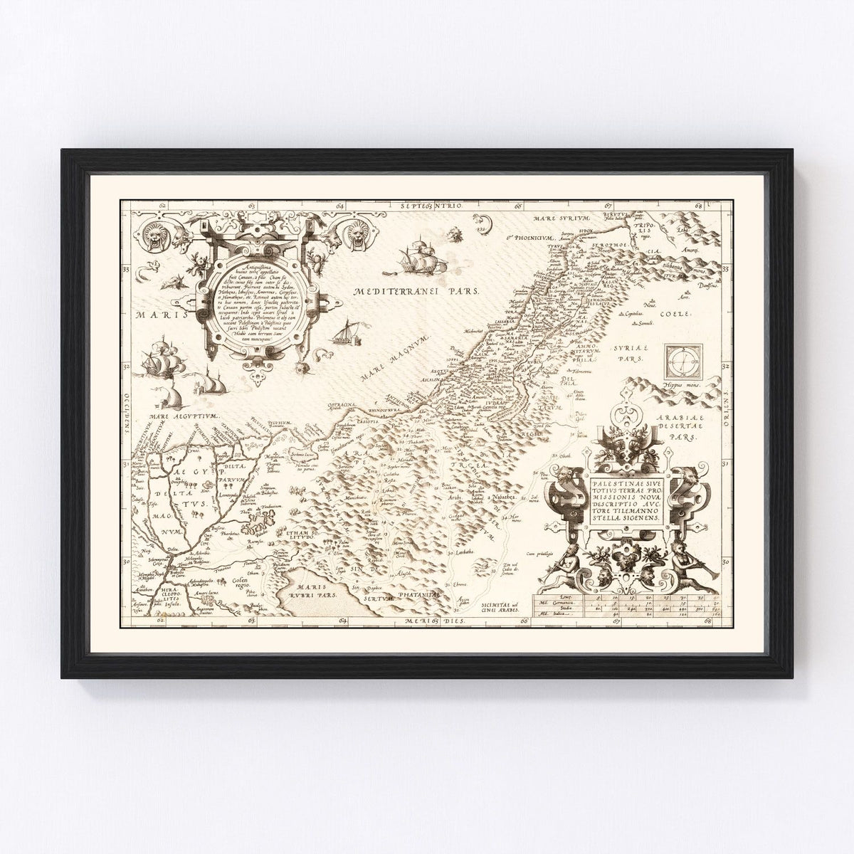 The Holy Lands Vintage Map 1570