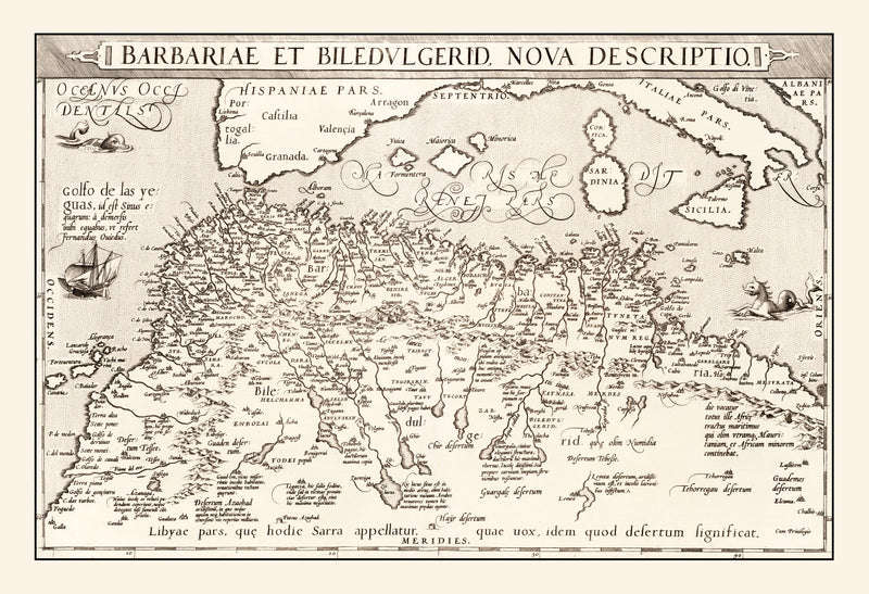 Size comparison using Vintage Map of North Africa & the Mediterranean Sea, 1570