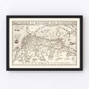 North Africa & the Mediterranean Sea Vintage Map 1570