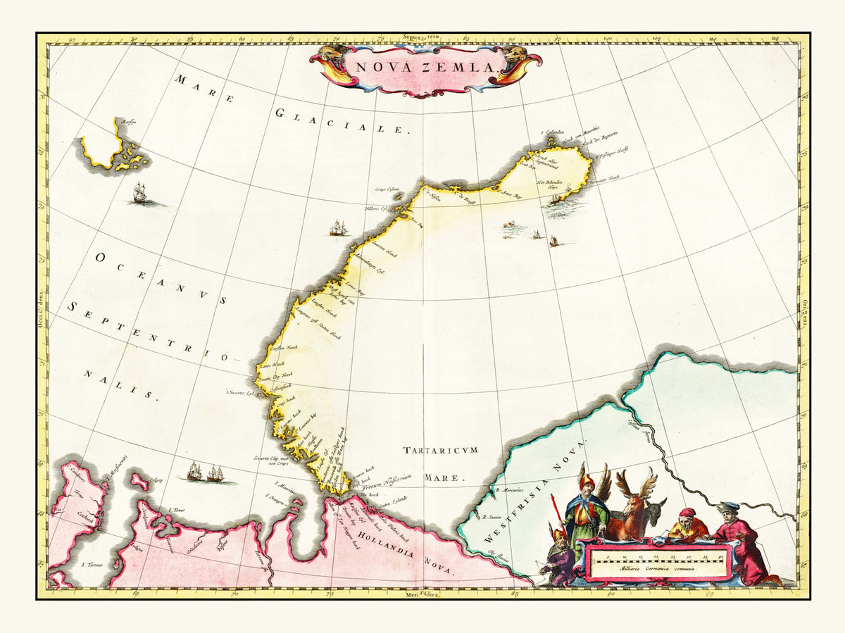 Preview of Vintage Map of Nova Zembla, 1665