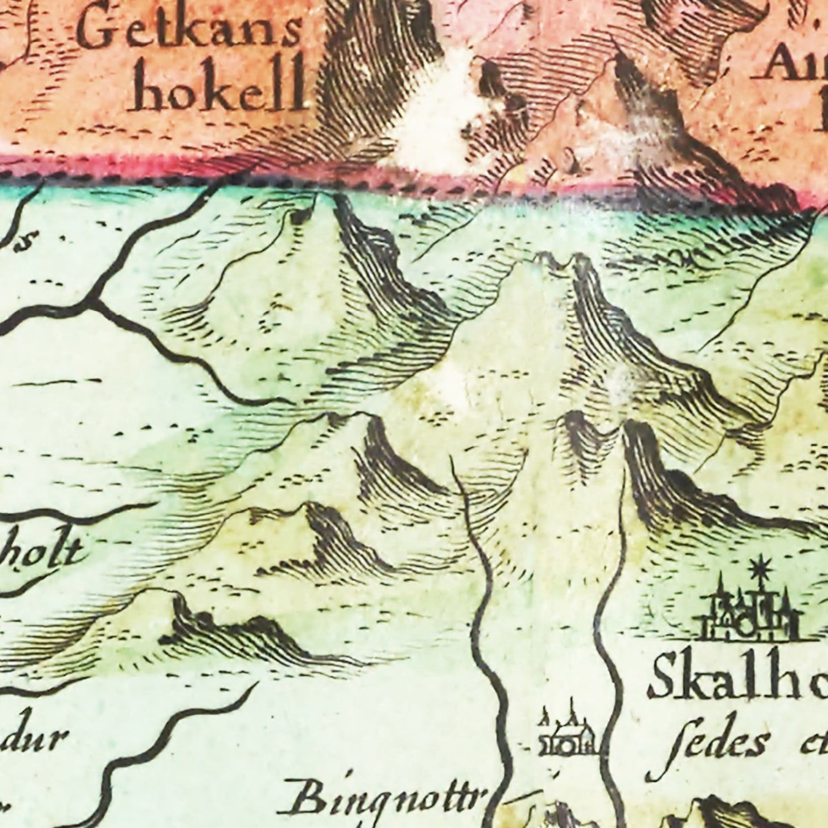 Restored historic details from the 1665 country map of County