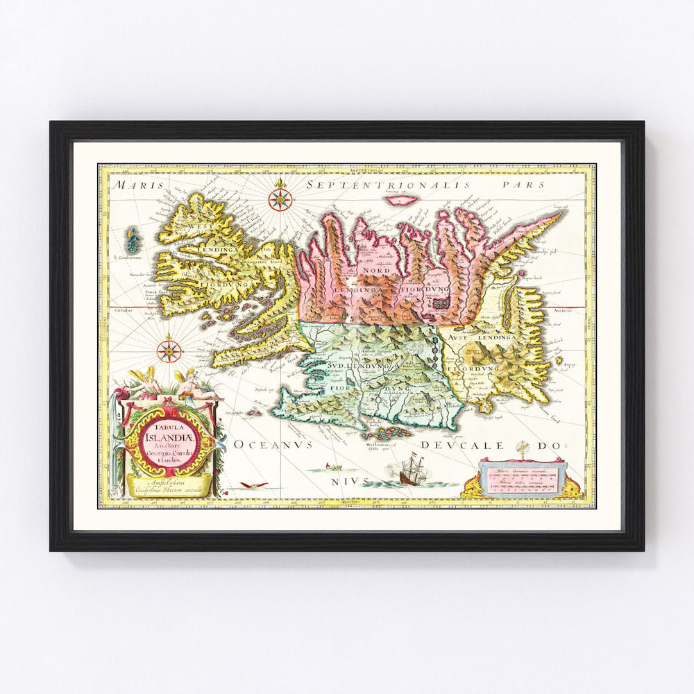 Iceland Vintage Map 1665