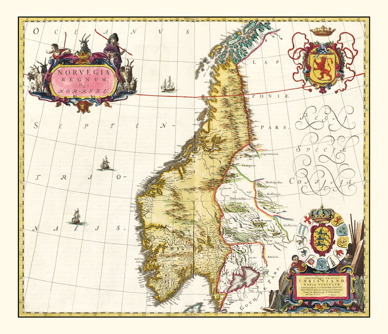 Size comparison using Vintage Map of Norway 1665