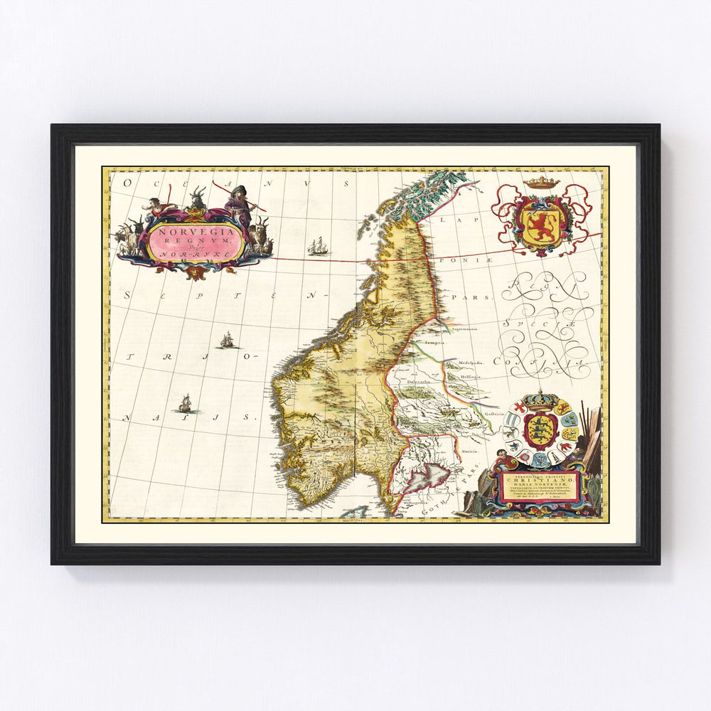Norway Vintage Map 1665