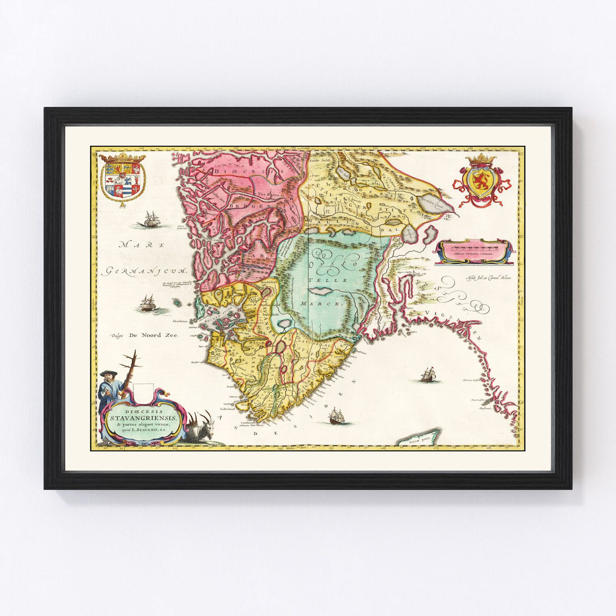 Norway Vintage Map 1665