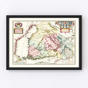 Finland Vintage Map 1665
