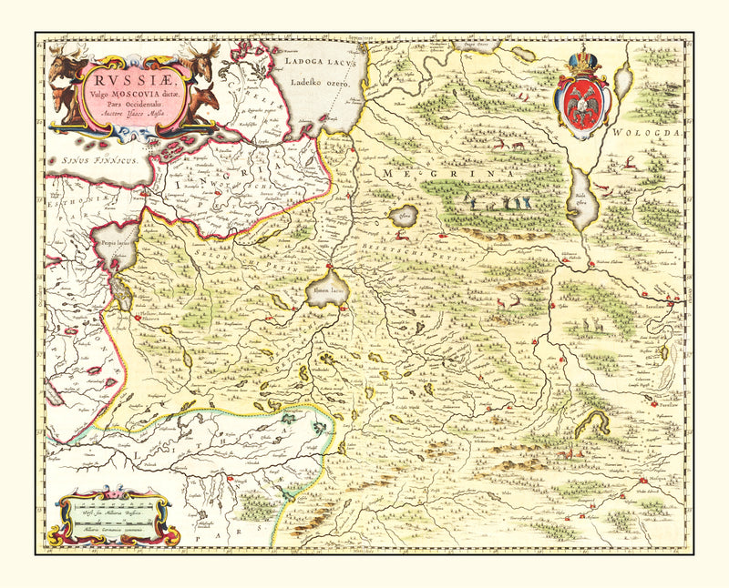 Size comparison using Vintage Map of Russia 1665