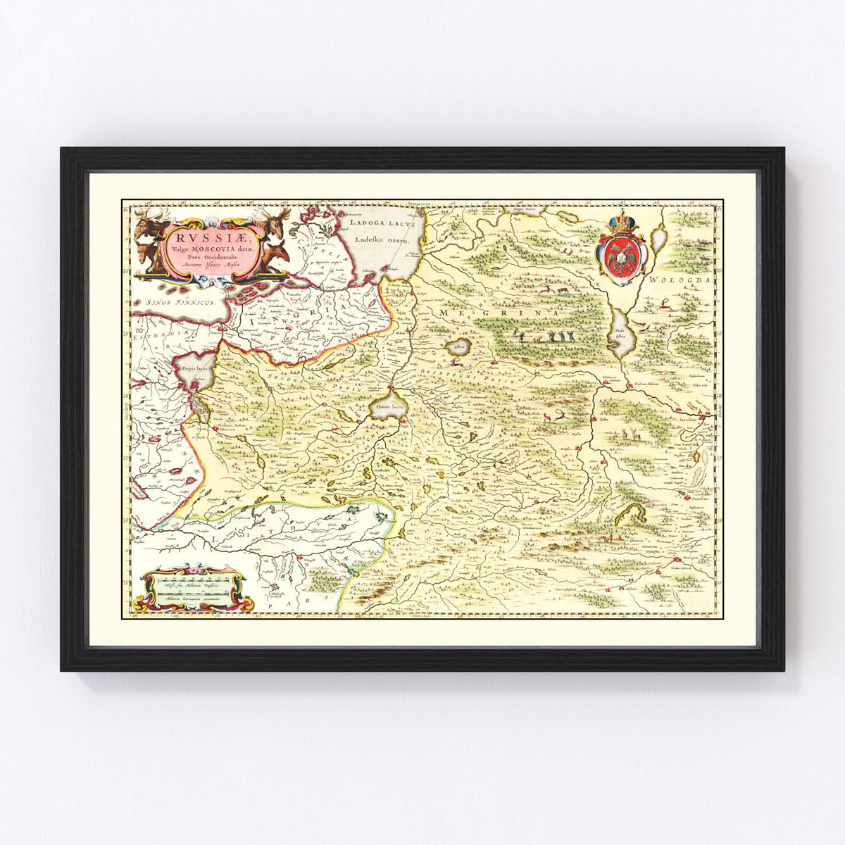 Russia Vintage Map 1665