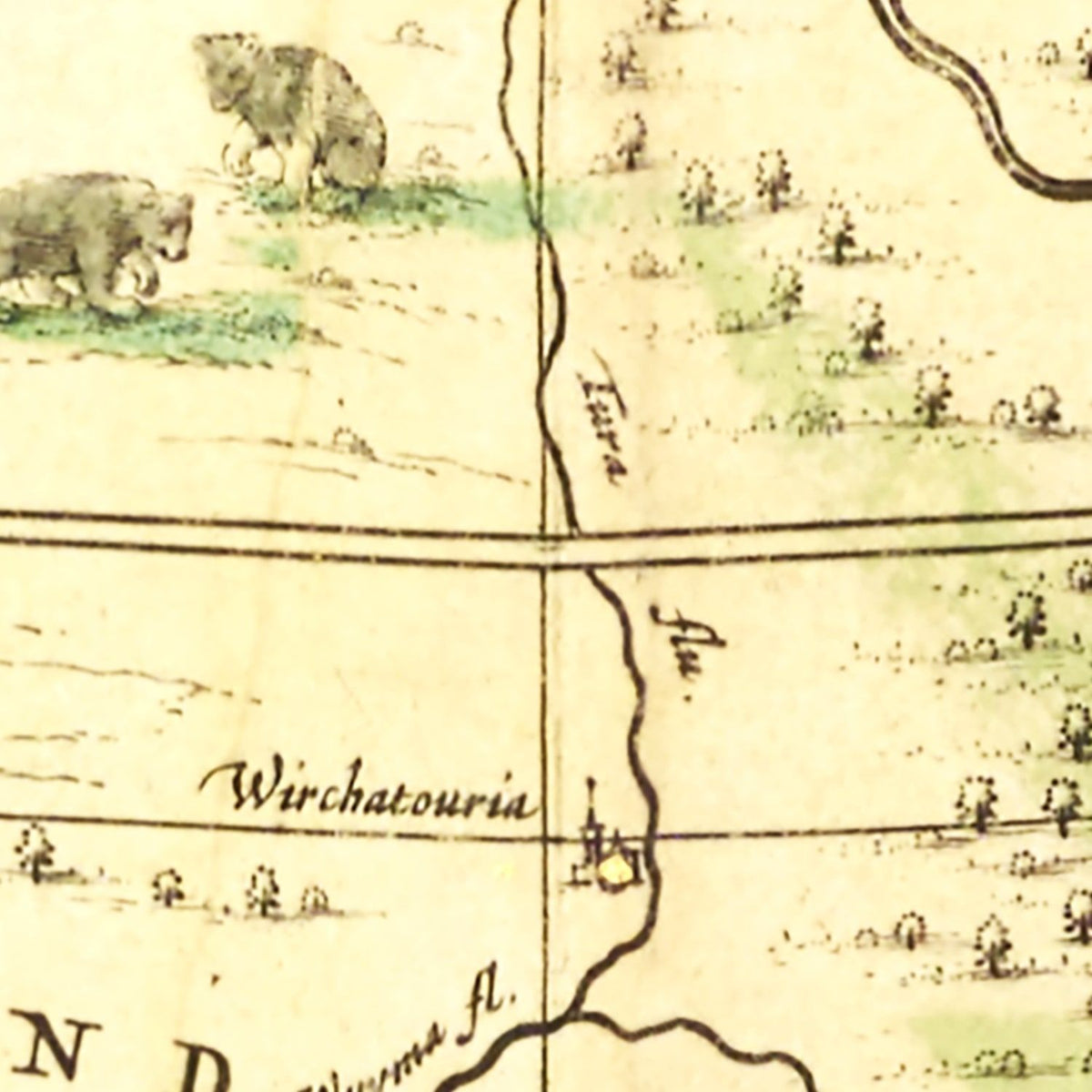 Restored historic details from the 1665 country map of County