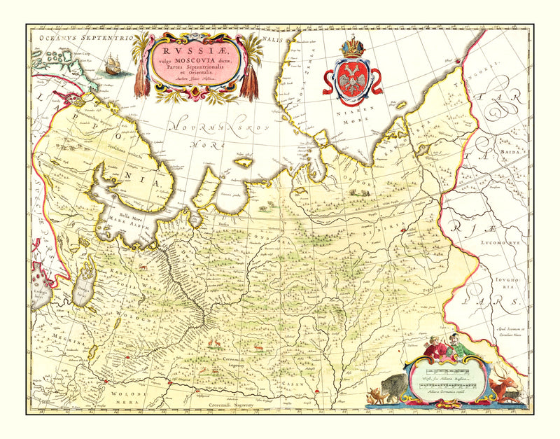 Size comparison using Vintage Map of Russia 1665