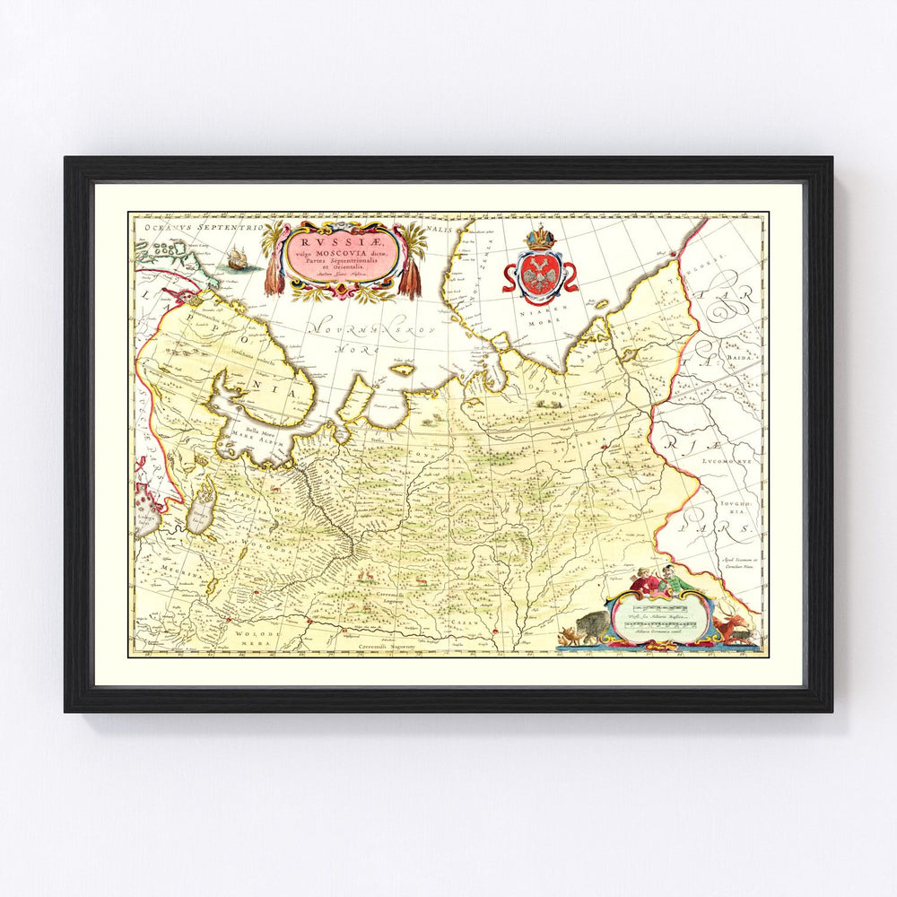 Russia Vintage Map 1665