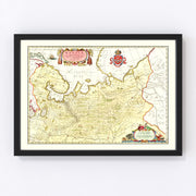 Russia Vintage Map 1665