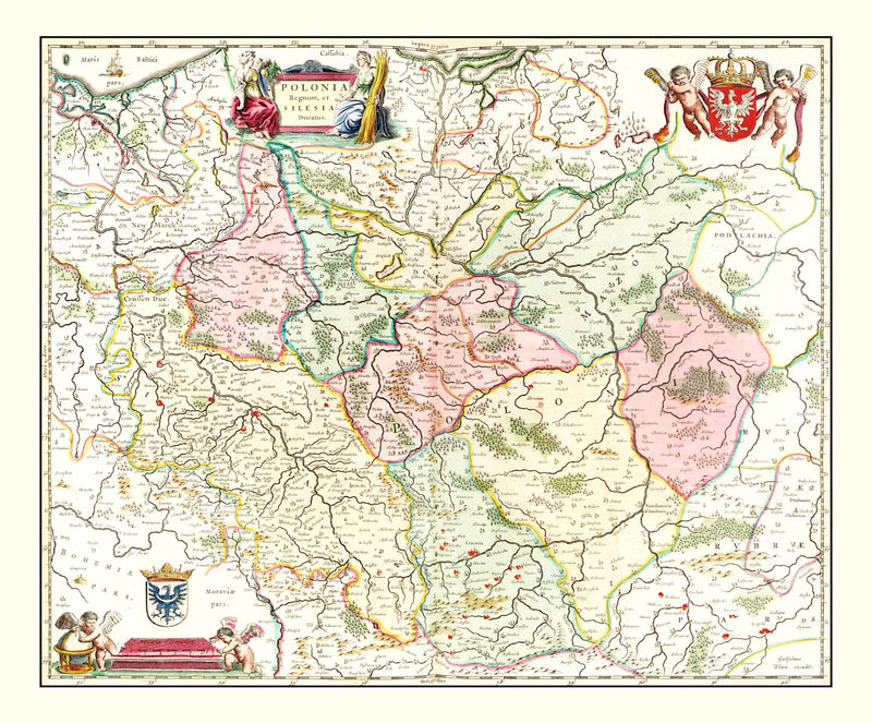 Size comparison using Vintage Map of Poland 1665