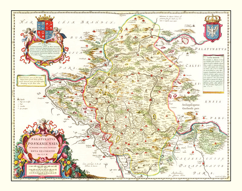 Size comparison using Vintage Map of Poland 1665