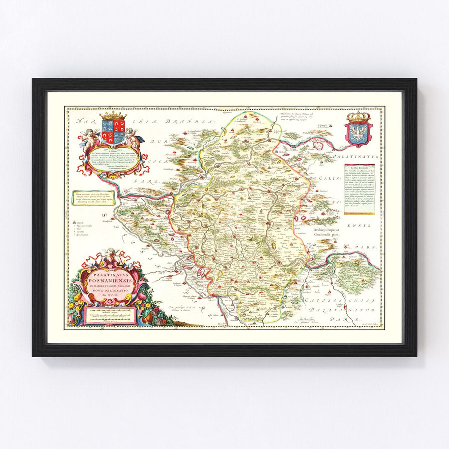 Vintage Map of Poland 1665