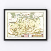 Southwestern Poland Vintage Map 1665