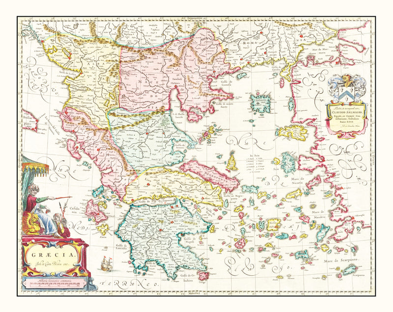Size comparison using Vintage Map of Greece 1665