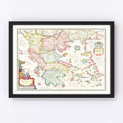 Greece Vintage Map 1665