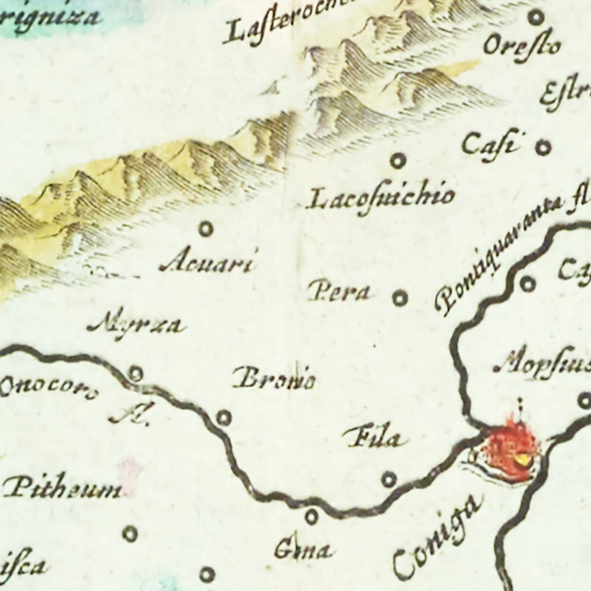 Restored historic details from the 1665 country map of County