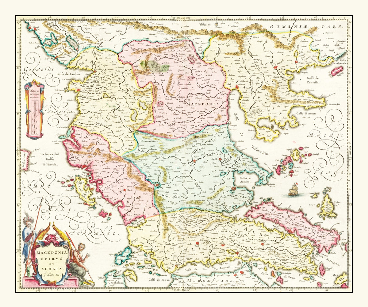 Preview of Vintage Map of Macedonia & Greece 1665