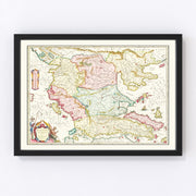 Greece, Macedonia Vintage Map 1665